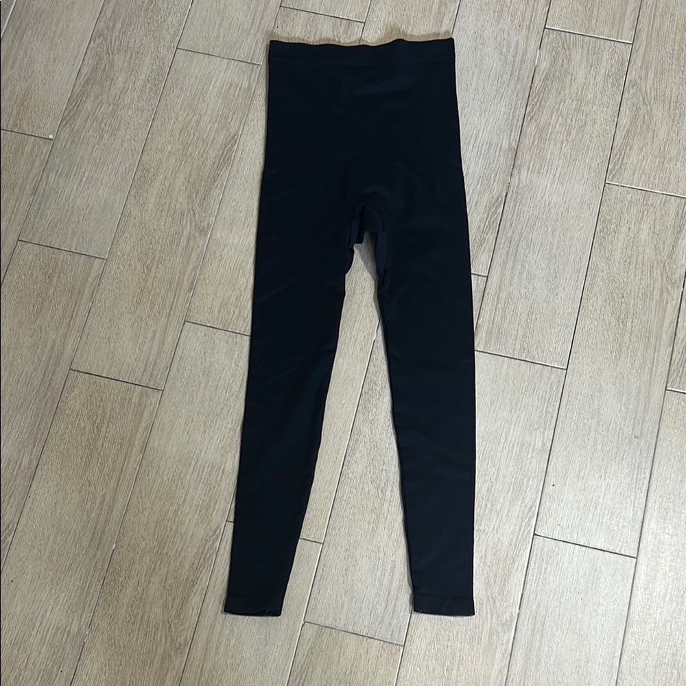 Black Shaping High Waist Cinching Compression Leggings Full-Length Stretchy Fit - Picture 1 of 4
